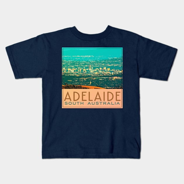 Adelaide South Australia Kids T-Shirt by seadogprints